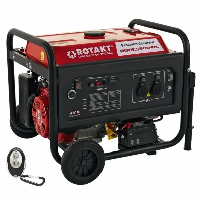 Generator De Curent pe Benzină ROGE 5500RC 5.5kW, AVR, Voltmetru, Iesire 12V, Consum de 3,57L/oră, Pornire Electrică